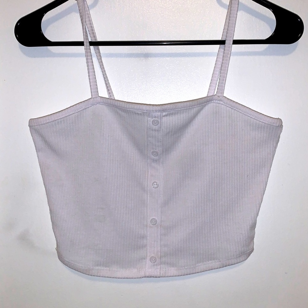 White tank top crop top